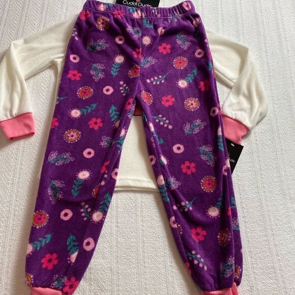 Cuddl Duds Girl’s Small (6/6x) Top, Pants & Socks Pajama Set - Picture 4 of 6